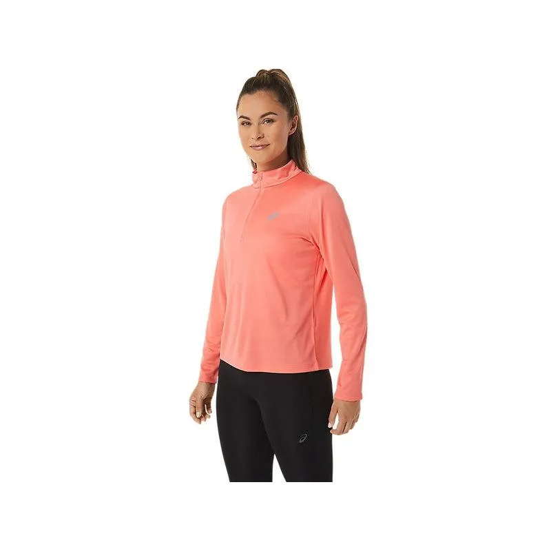 Asics Women's LS 1/2 Zip Top  - Papaya