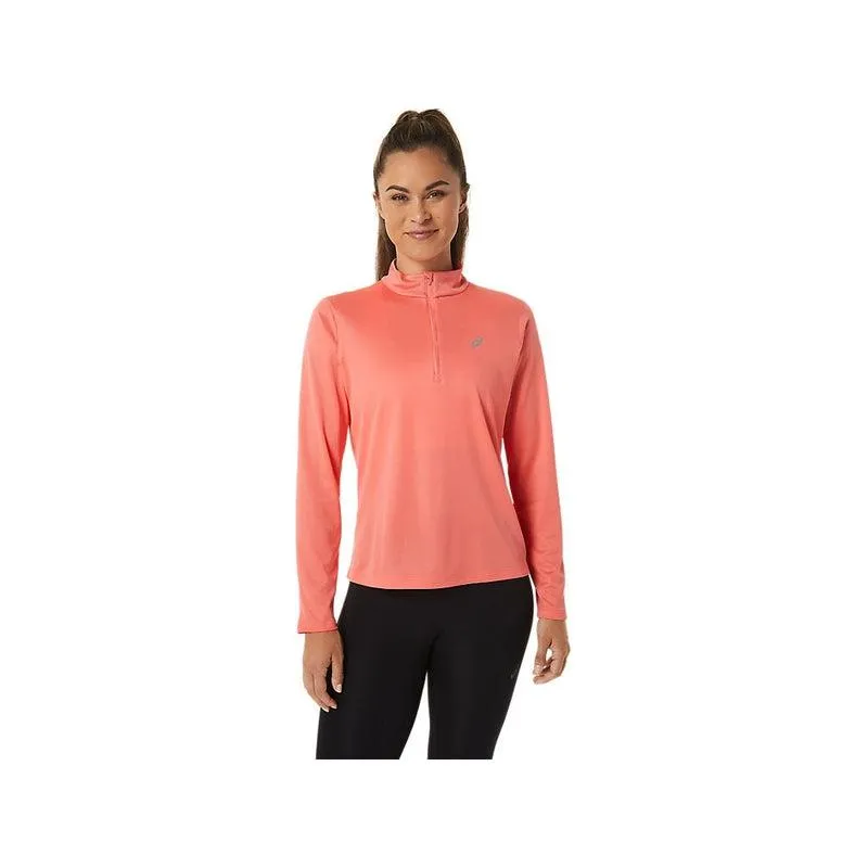 Asics Women's LS 1/2 Zip Top  - Papaya