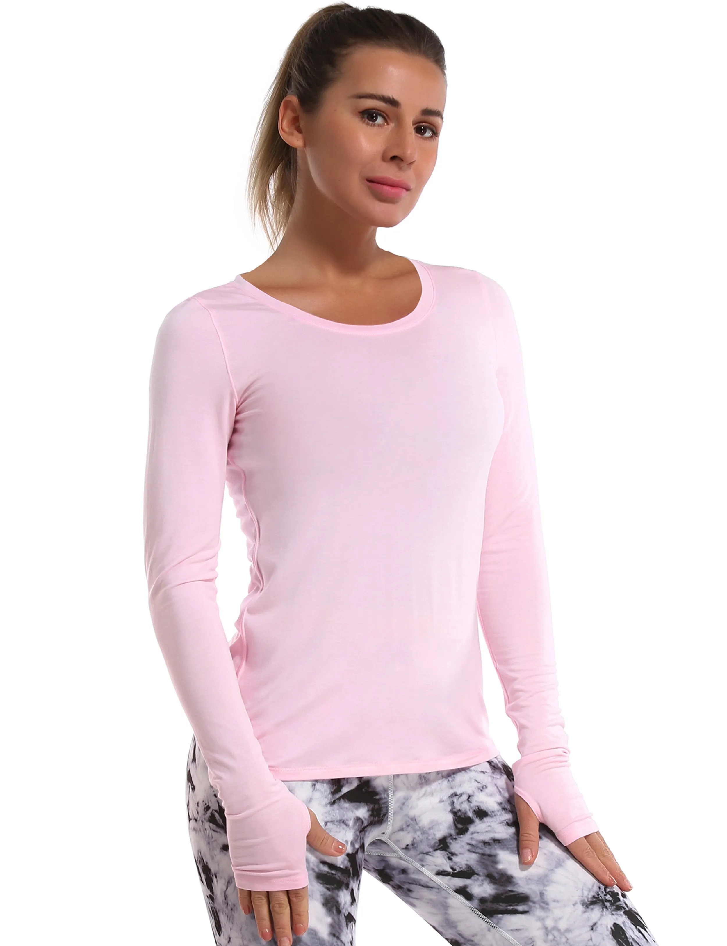 Athlete Long Sleeve Tops lightpink ins_Running