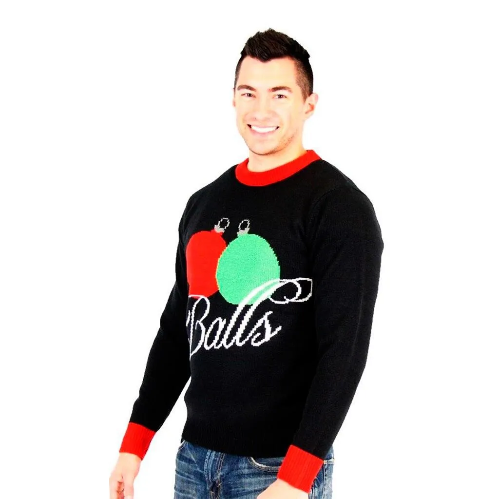 Balls Holiday Ornaments Tacky Ugly Christmas Xmas Sweater