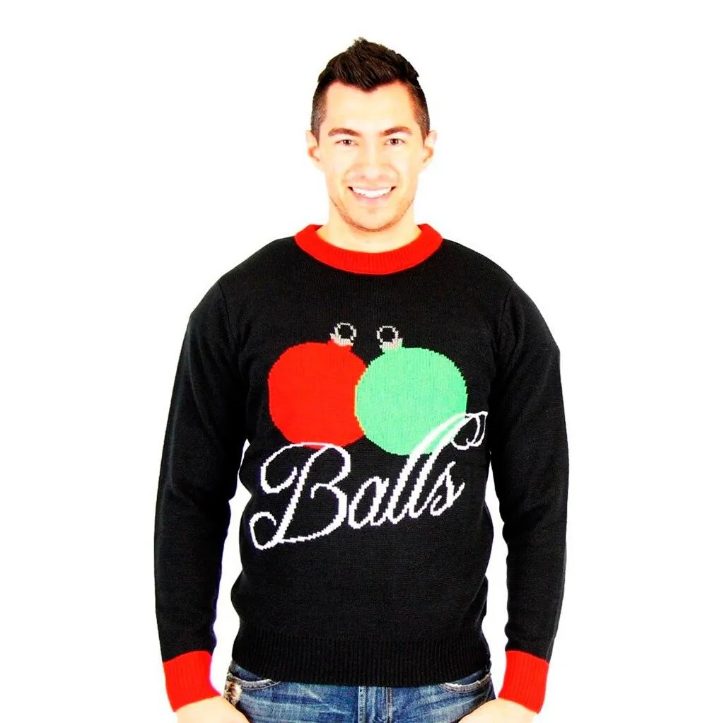 Balls Holiday Ornaments Tacky Ugly Christmas Xmas Sweater