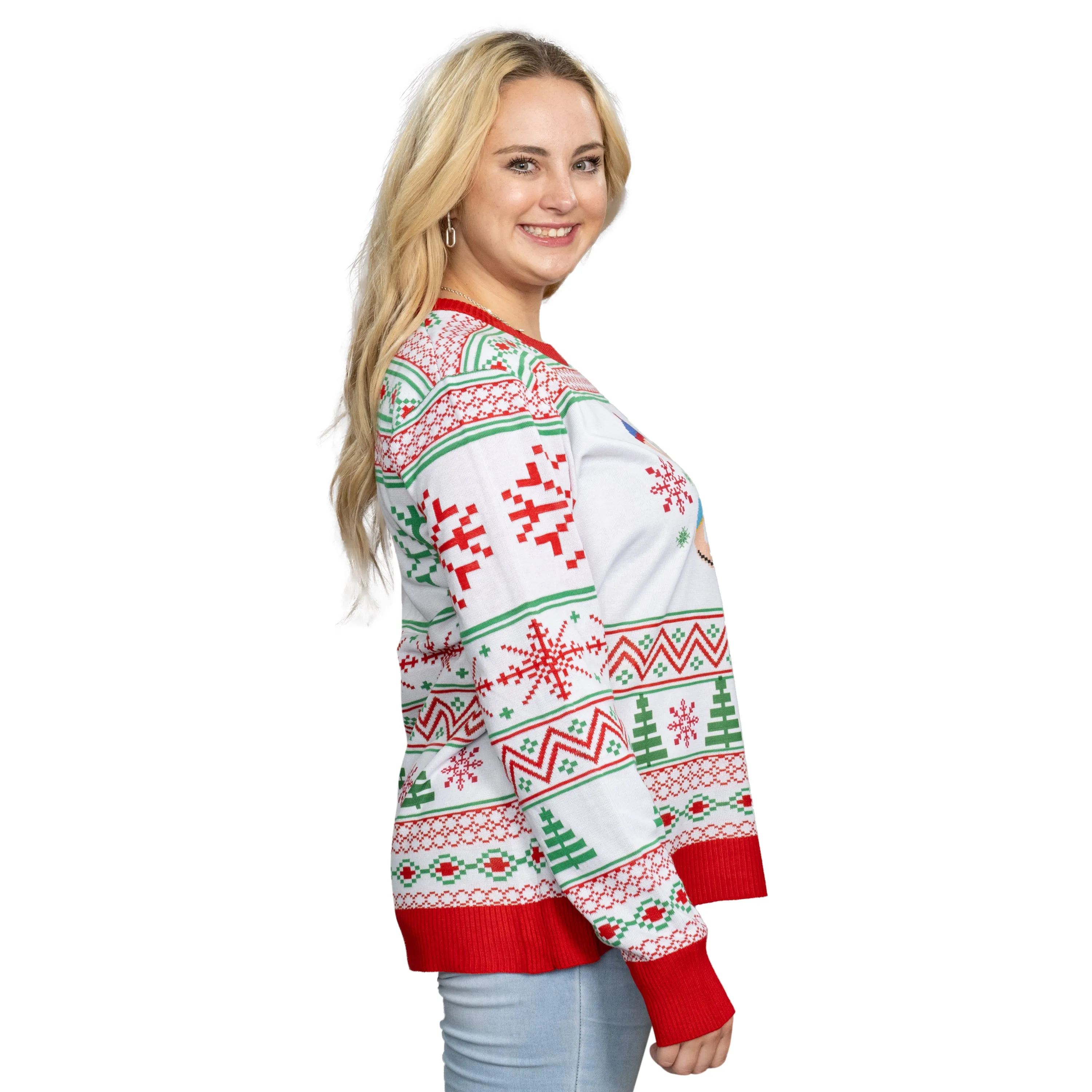 Best Friends Fair Isle Faces South Park Ugly Christmas Sweater