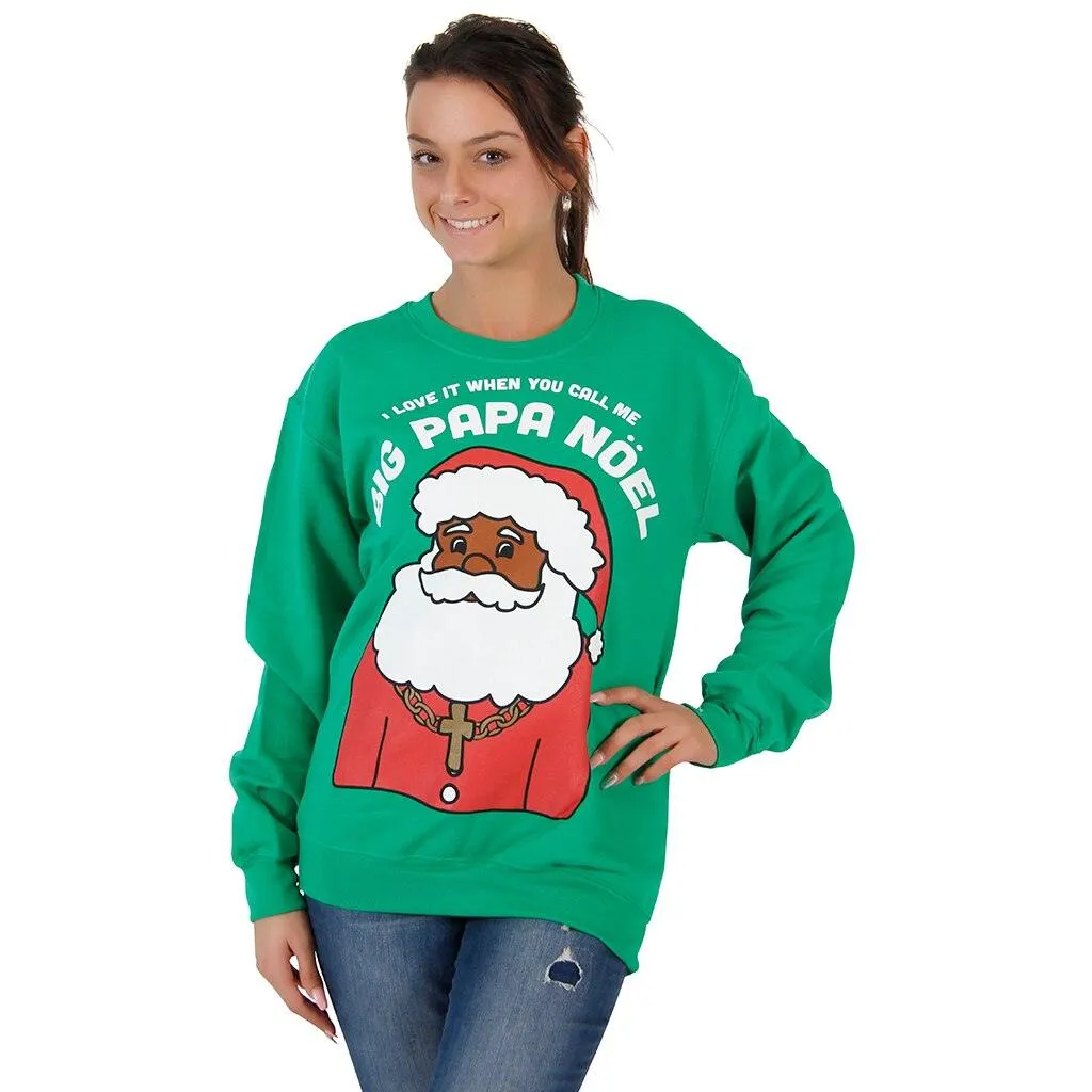 Big Papa Noel Fleece Ugly Christmas Xmas Sweater Sweatshirt