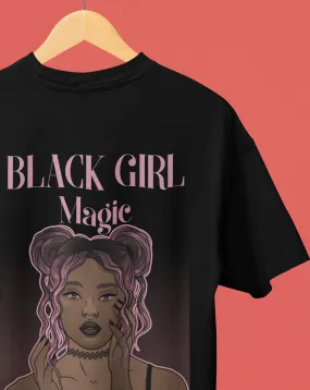 Black Girl Magic Oversized Black Printed Tshirt Unisex