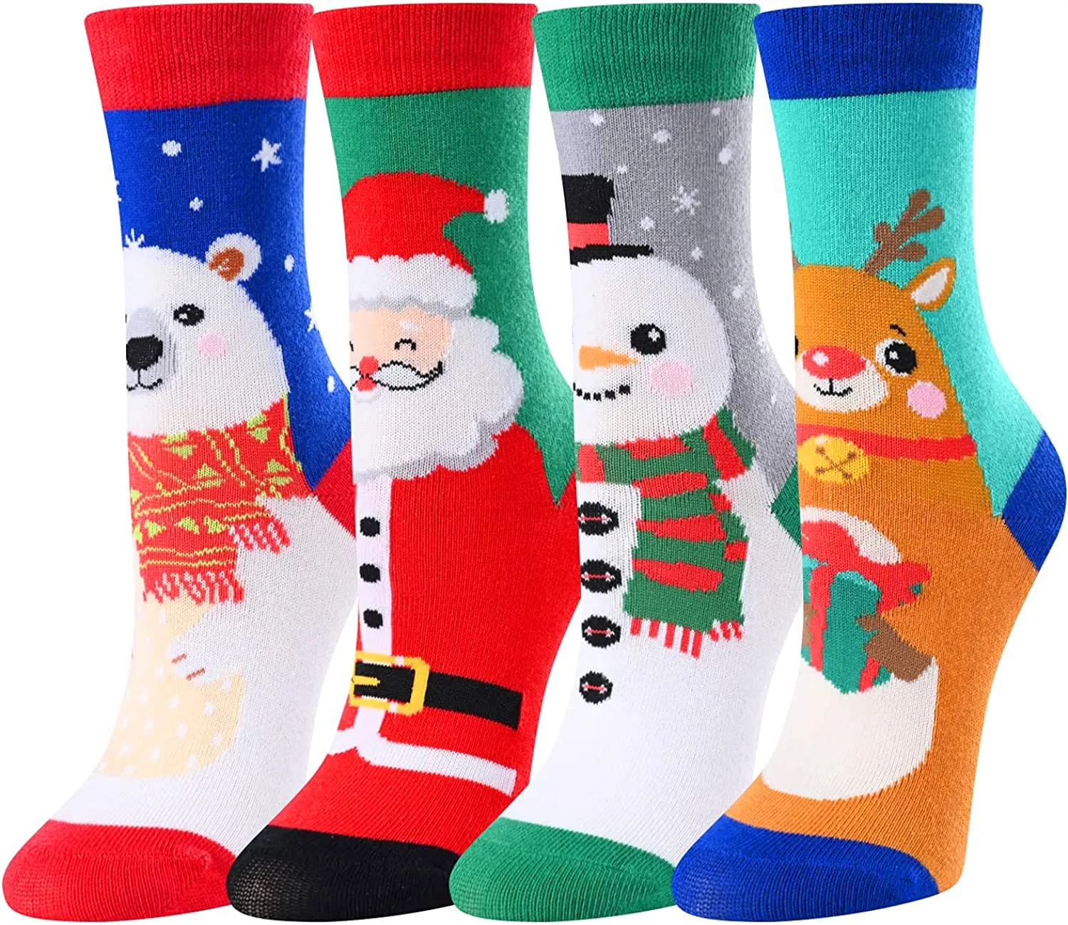 Christmas Gifts Stocking Socks for Teen Girl Boy - Secret Santa Reindeer Socks for Kid 4 Pack 13-18 Years