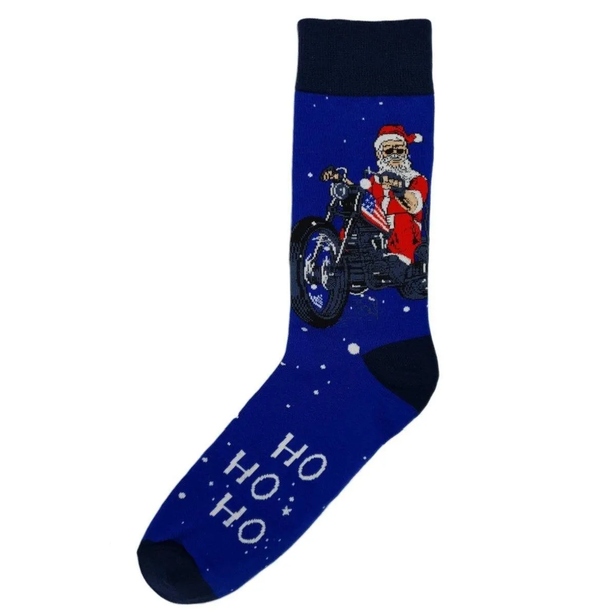 Christmas Socks Biker Santa