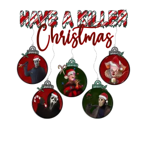 CHRISTMAS UGLY SWEATERS Black T-Shirt (killer christmas)