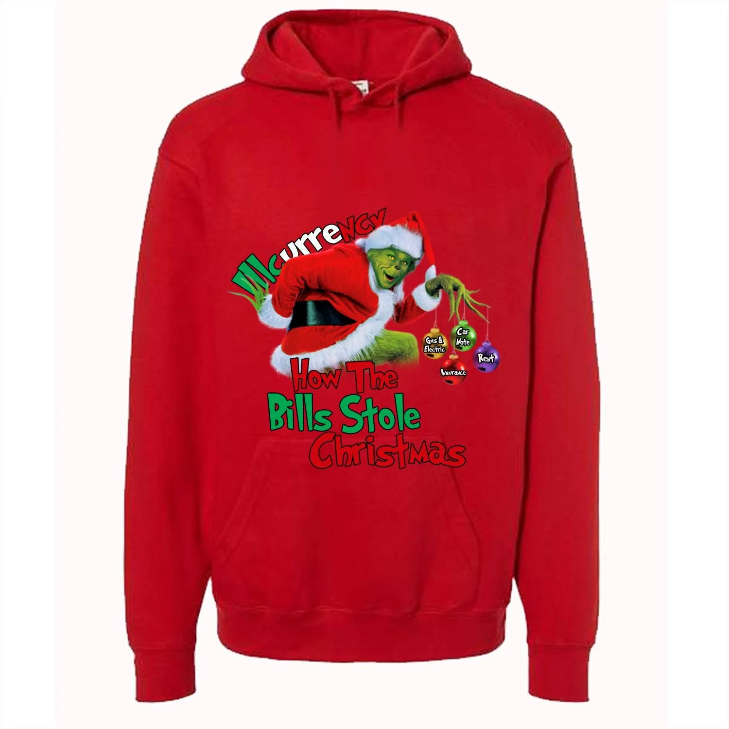 CHRISTMAS UGLY SWEATERS Red T-Shirt (How the bills stole christmas)