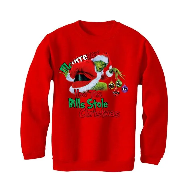 CHRISTMAS UGLY SWEATERS Red T-Shirt (How the bills stole christmas)