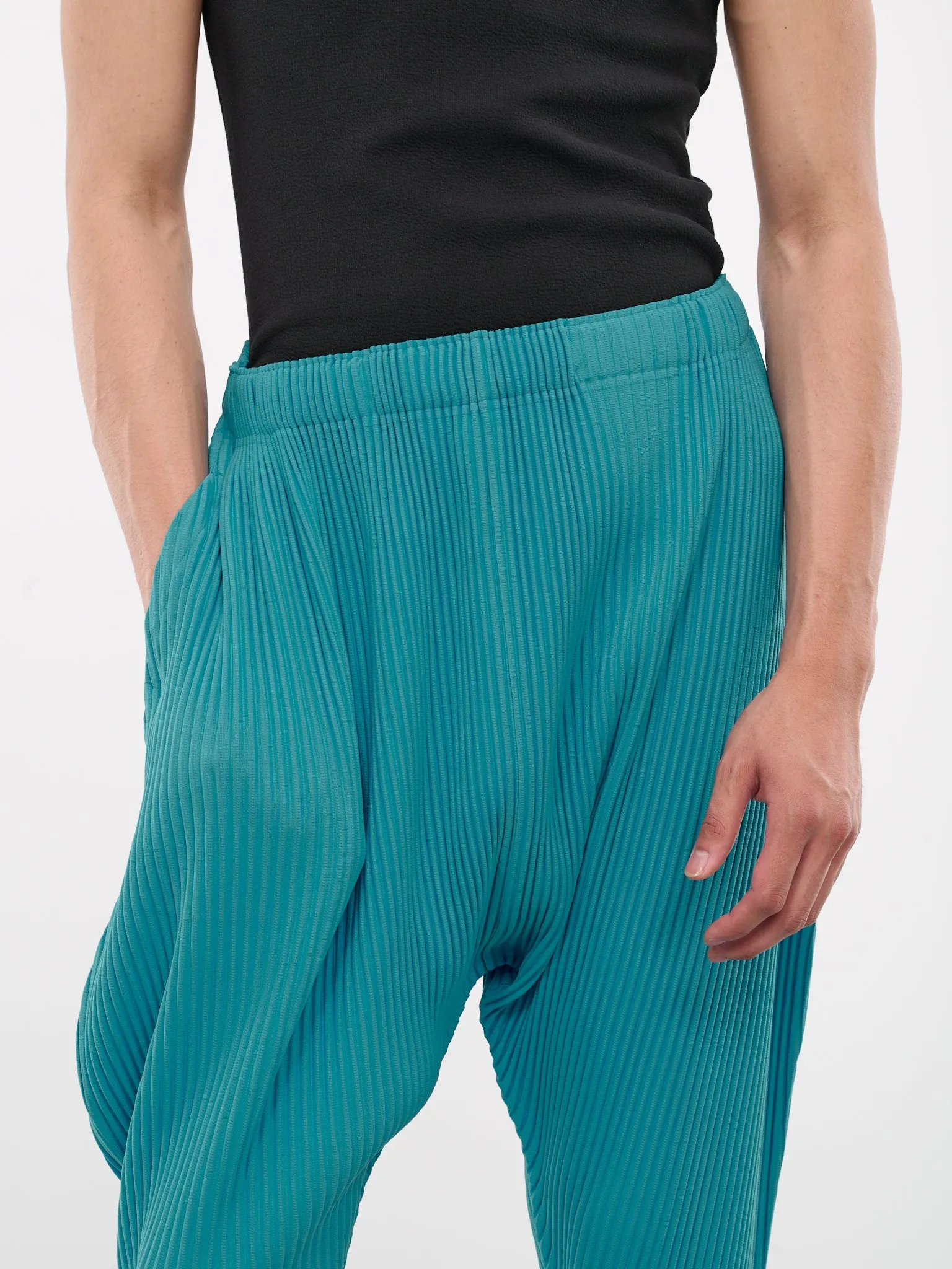 Colorful Pleats Pants (HP46JF141-74-TURQUOISE-BLUE)