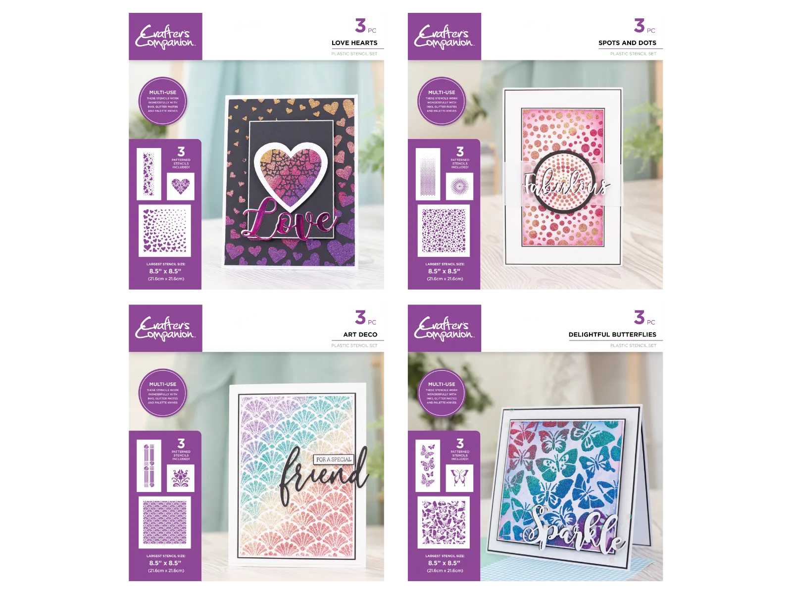 Crafter's Companion Glitter Paste Stencils Selection