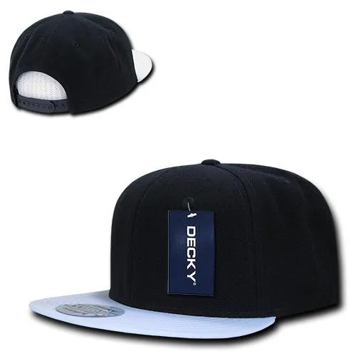 Decky 1046 Polyester Brim Snapback Hat, 6 Panel Flat Bill Cap - CASE Pricing