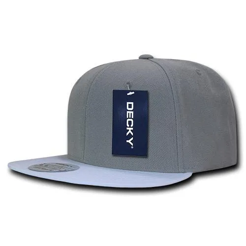 Decky 1046 Polyester Brim Snapback Hat, 6 Panel Flat Bill Cap - CASE Pricing