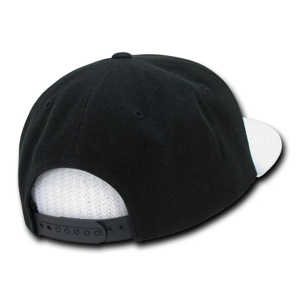 Decky 1046 Polyester Brim Snapback Hat, 6 Panel Flat Bill Cap - CASE Pricing