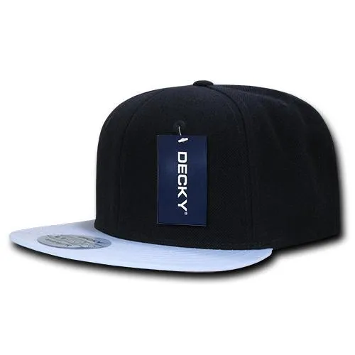 Decky 1046 Polyester Brim Snapback Hat, 6 Panel Flat Bill Cap - CASE Pricing