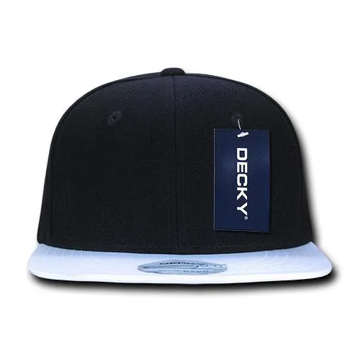 Decky 1046 Polyester Brim Snapback Hat, 6 Panel Flat Bill Cap - CASE Pricing