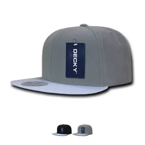 Decky 1046 Polyester Brim Snapback Hat, 6 Panel Flat Bill Cap - CASE Pricing