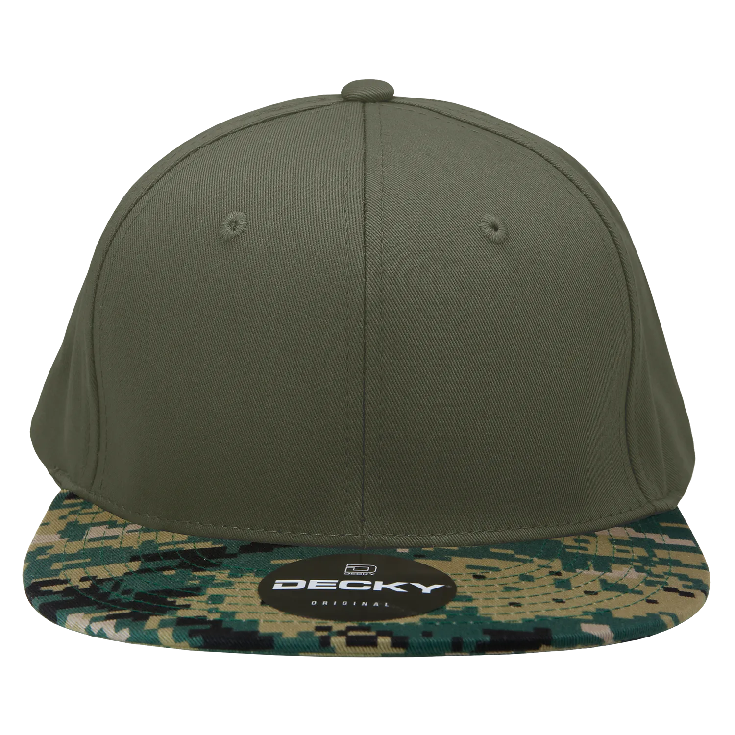 Decky 1047 Digital Camo Snapback Hat, 6 Panel Camouflage Flat Bill Cap