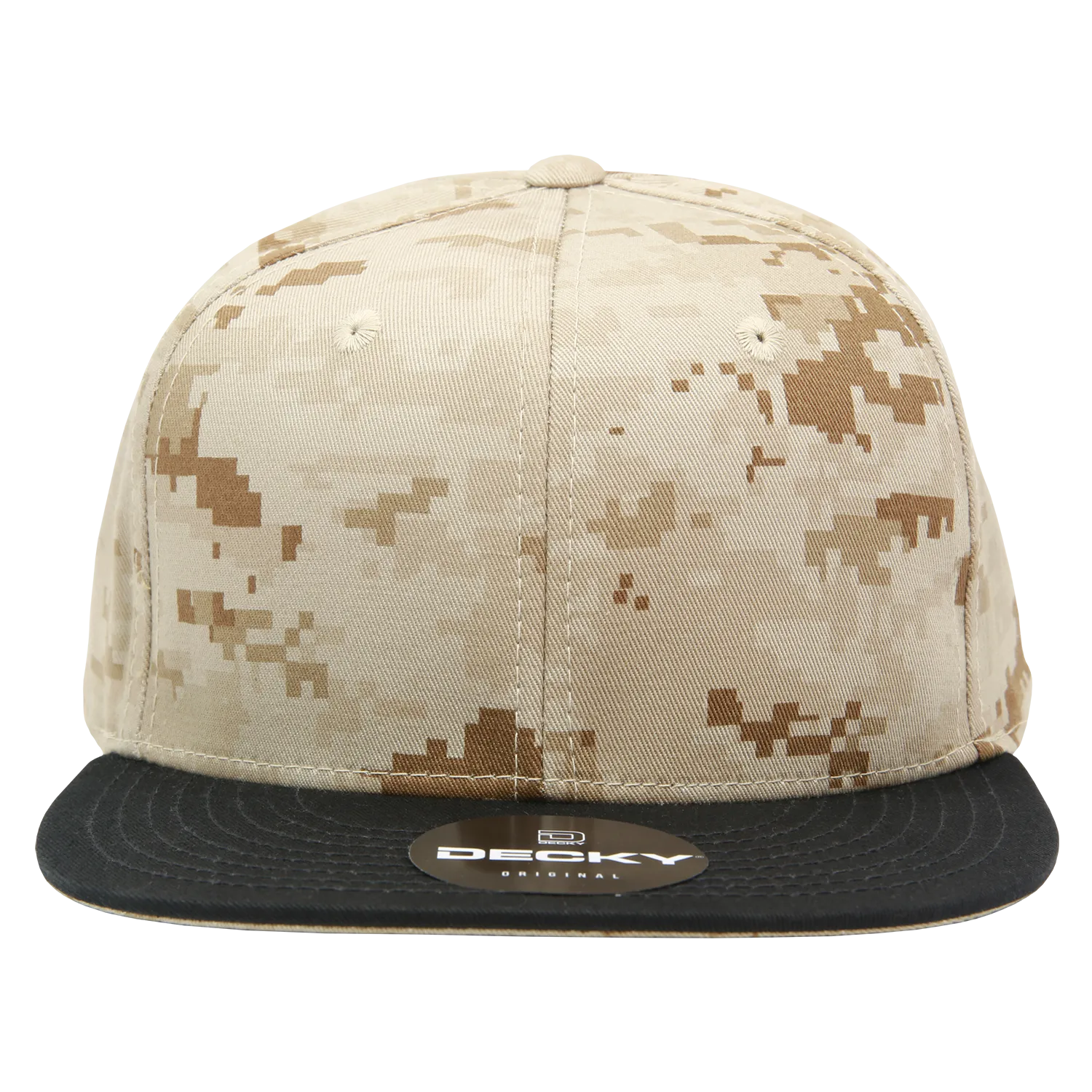 Decky 1047 Digital Camo Snapback Hat, 6 Panel Camouflage Flat Bill Cap