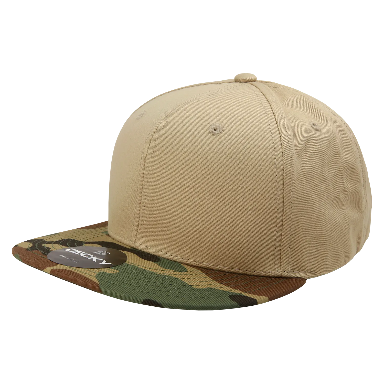 Decky 1047 Digital Camo Snapback Hat, 6 Panel Camouflage Flat Bill Cap