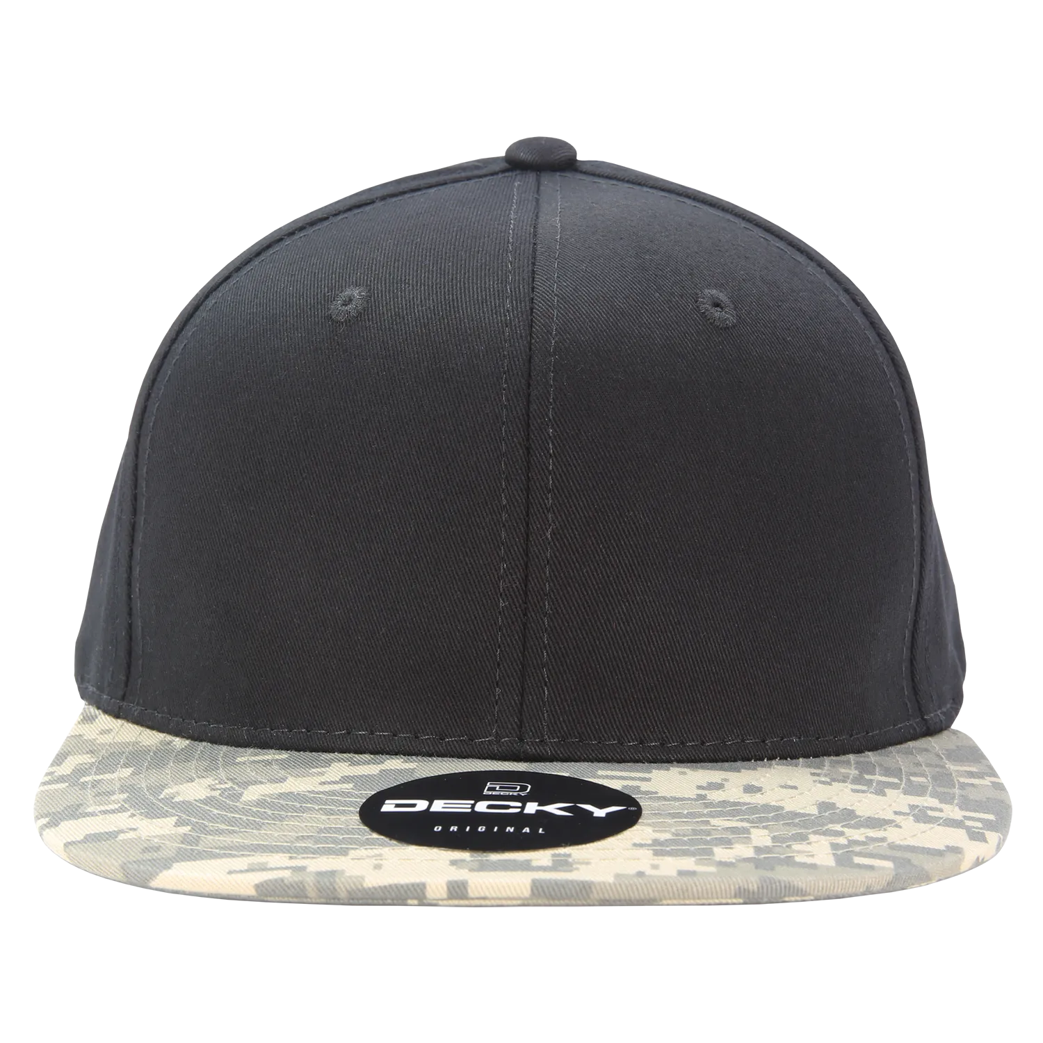 Decky 1047 Digital Camo Snapback Hat, 6 Panel Camouflage Flat Bill Cap