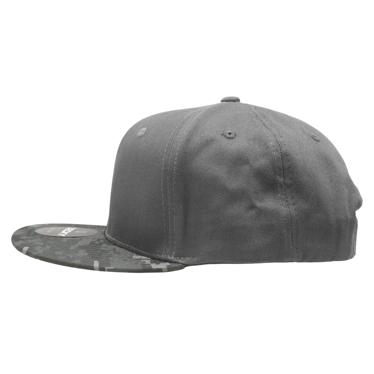 Decky 1047 Digital Camo Snapback Hat, 6 Panel Camouflage Flat Bill Cap