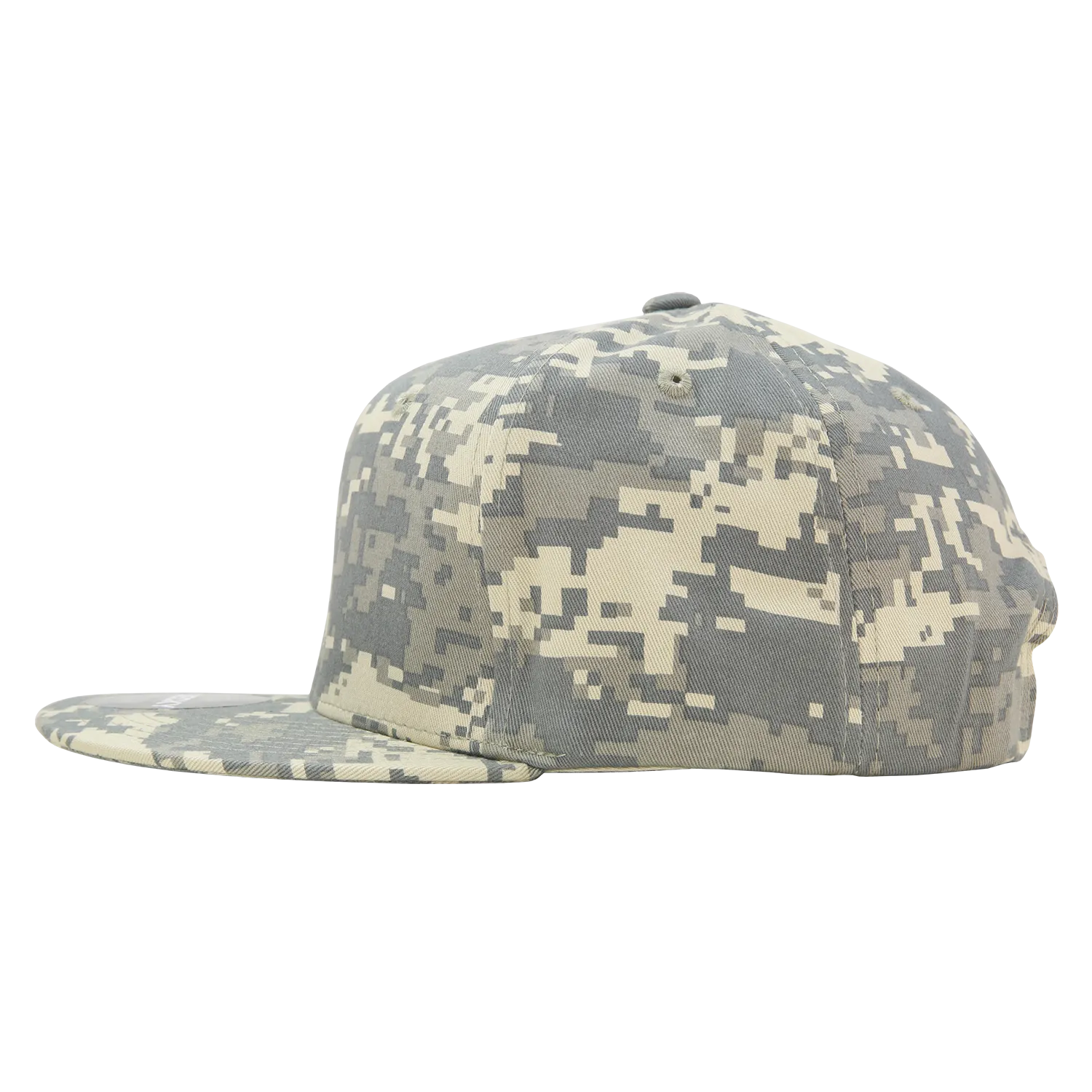 Decky 1047 Digital Camo Snapback Hat, 6 Panel Camouflage Flat Bill Cap