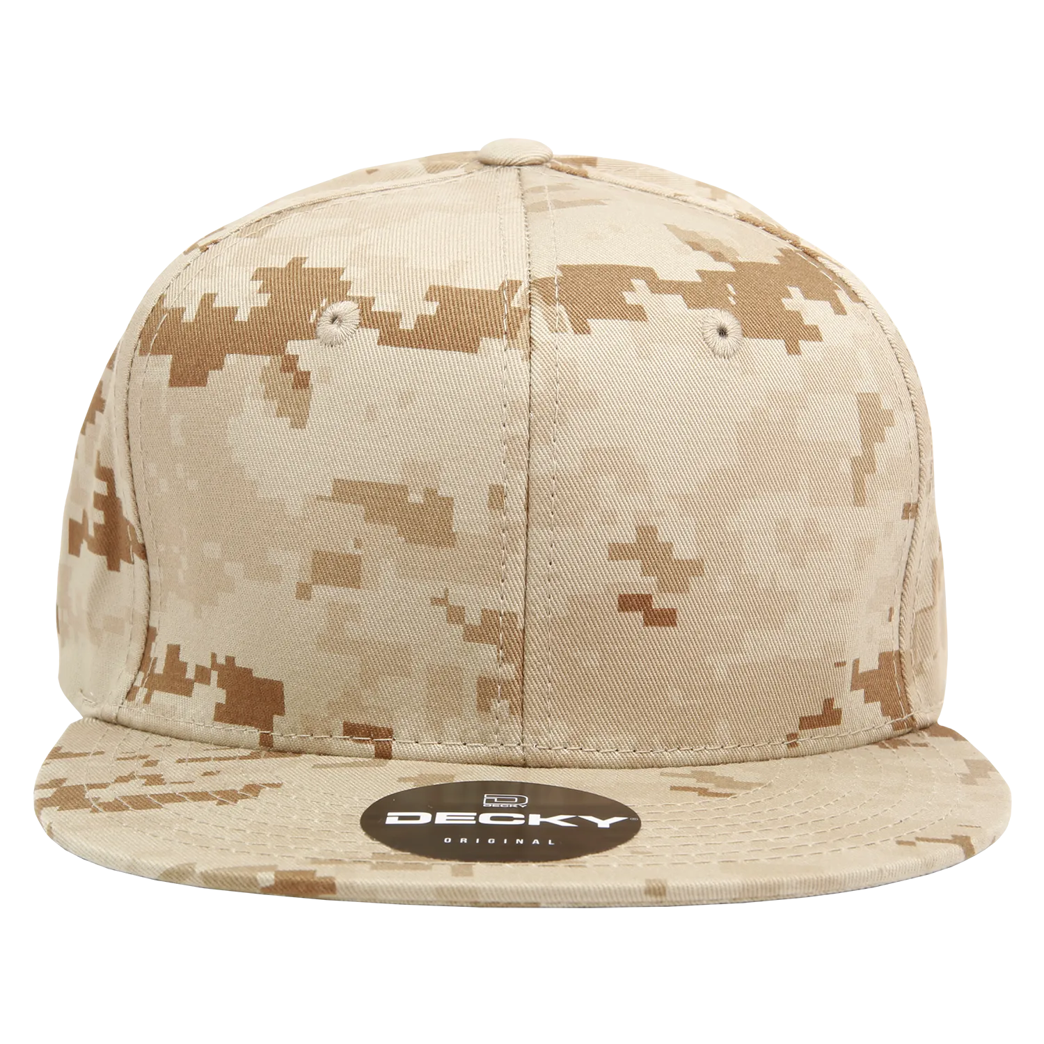 Decky 1047 Digital Camo Snapback Hat, 6 Panel Camouflage Flat Bill Cap