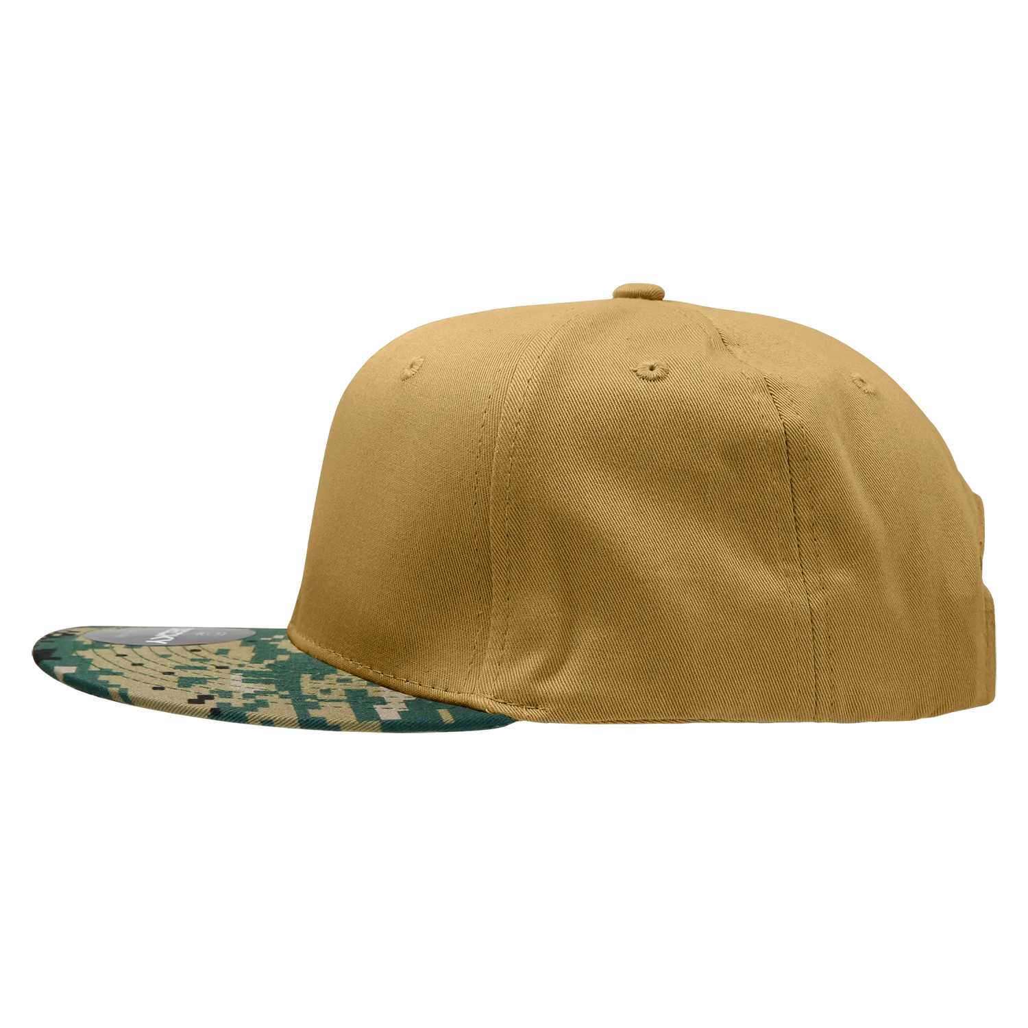 Decky 1047 Digital Camo Snapback Hat, 6 Panel Camouflage Flat Bill Cap