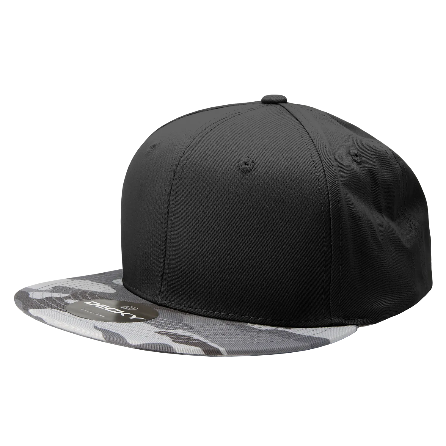 Decky 1047 Digital Camo Snapback Hat, 6 Panel Camouflage Flat Bill Cap