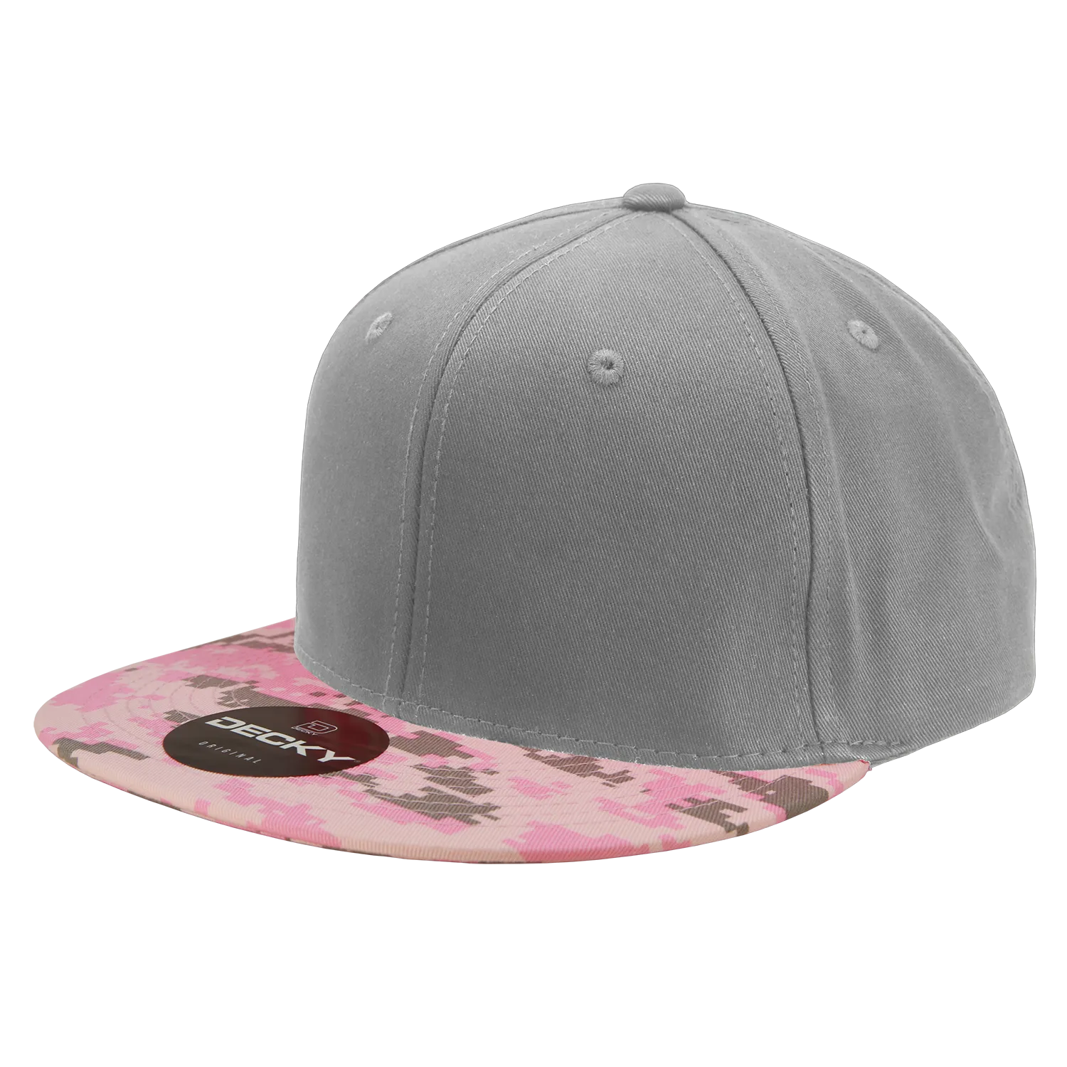 Decky 1047 Digital Camo Snapback Hat, 6 Panel Camouflage Flat Bill Cap