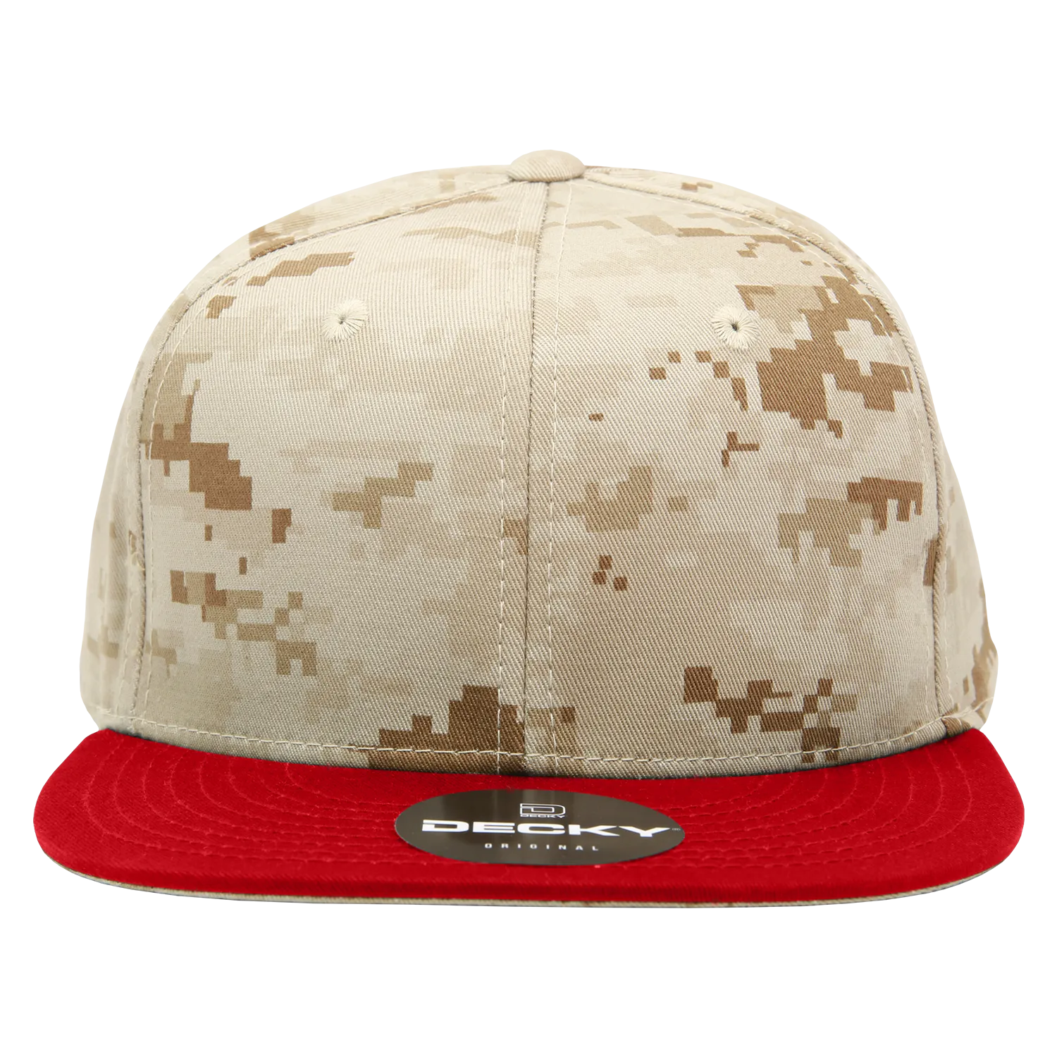 Decky 1047 Digital Camo Snapback Hat, 6 Panel Camouflage Flat Bill Cap