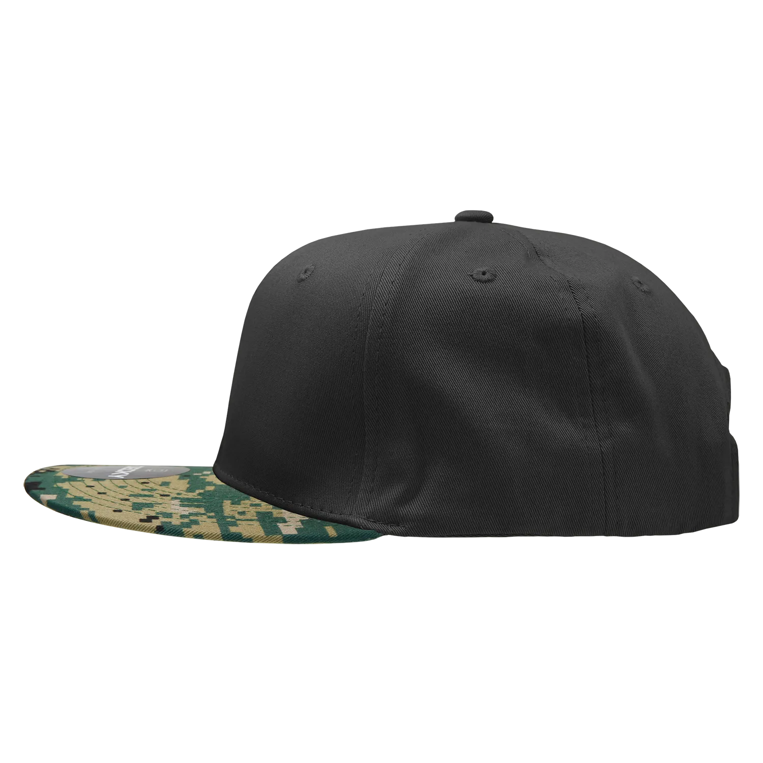 Decky 1047 Digital Camo Snapback Hat, 6 Panel Camouflage Flat Bill Cap