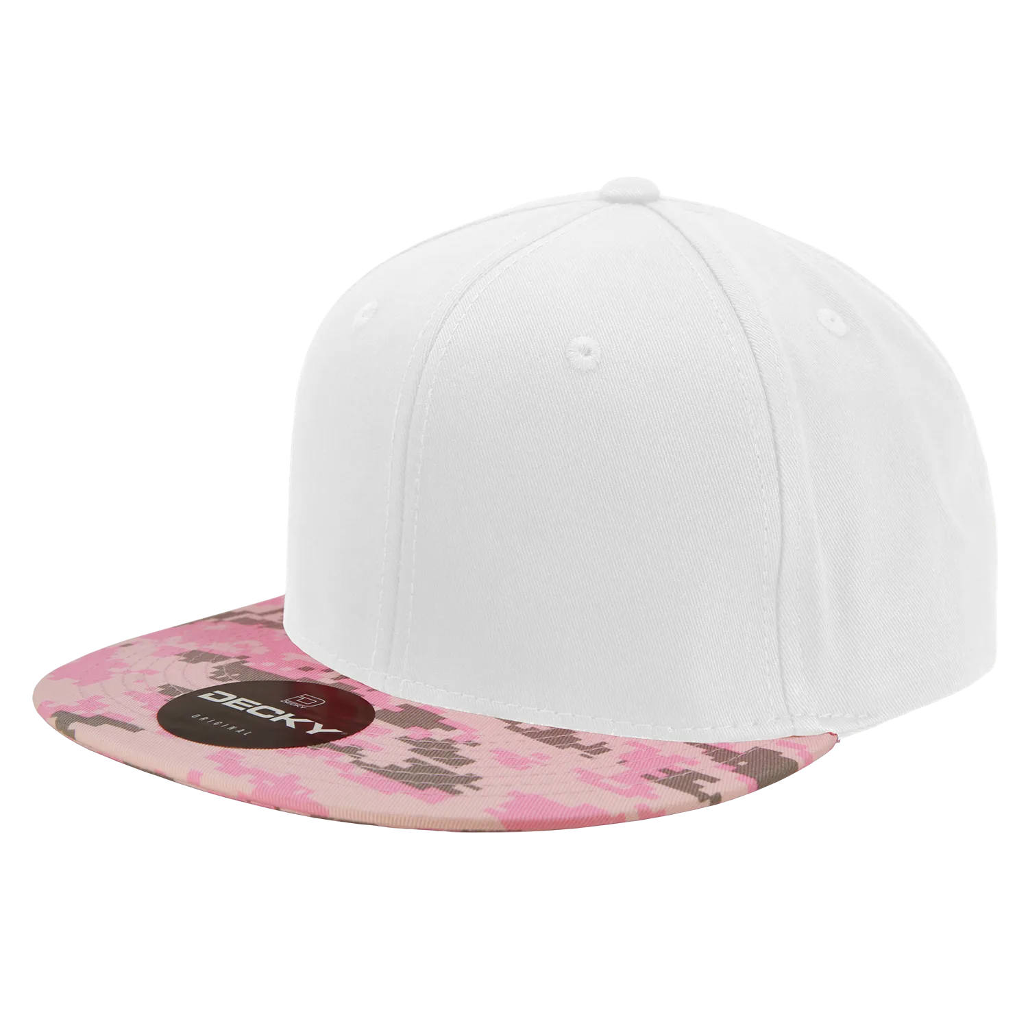 Decky 1047 Digital Camo Snapback Hat, 6 Panel Camouflage Flat Bill Cap