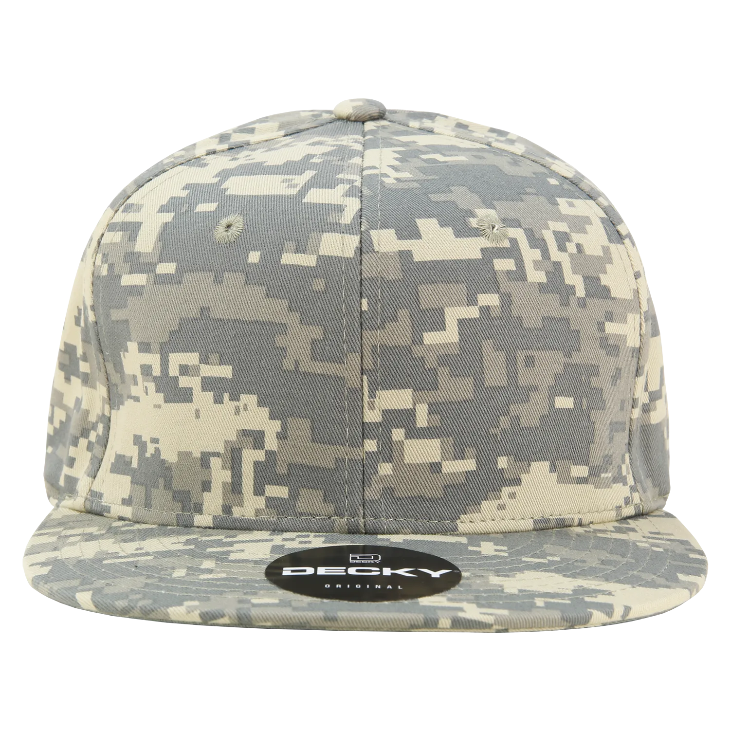 Decky 1047 Digital Camo Snapback Hat, 6 Panel Camouflage Flat Bill Cap