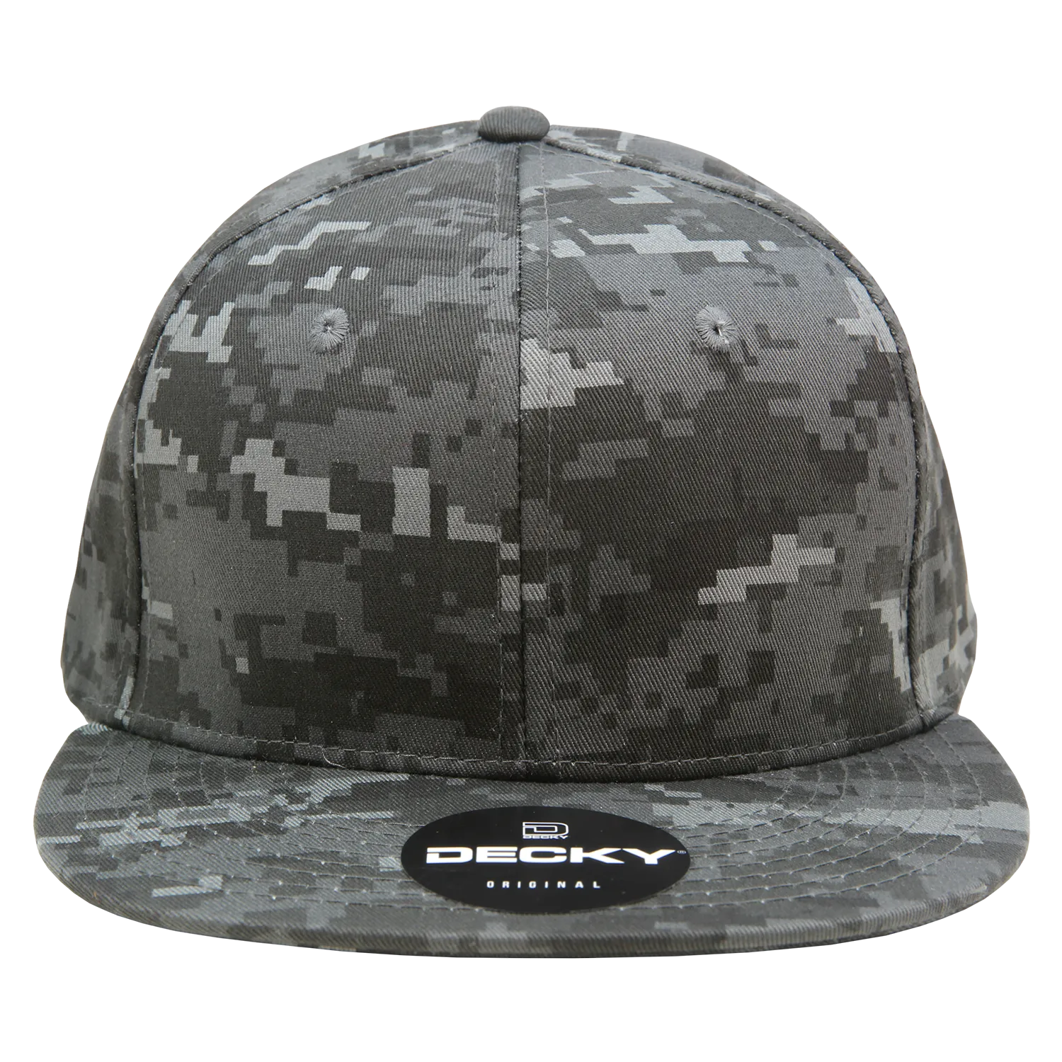 Decky 1047 Digital Camo Snapback Hat, 6 Panel Camouflage Flat Bill Cap