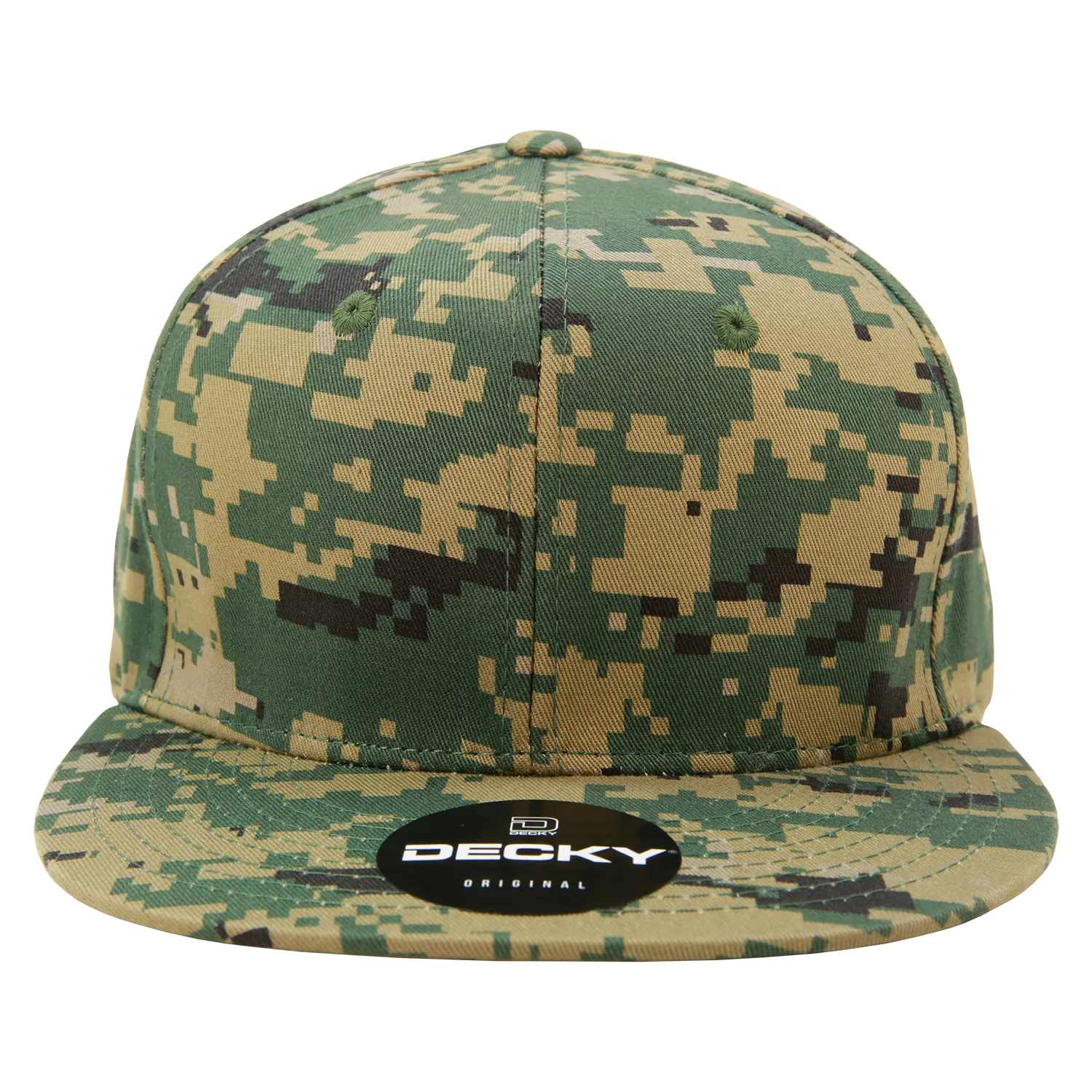 Decky 1047 Digital Camo Snapback Hat, 6 Panel Camouflage Flat Bill Cap