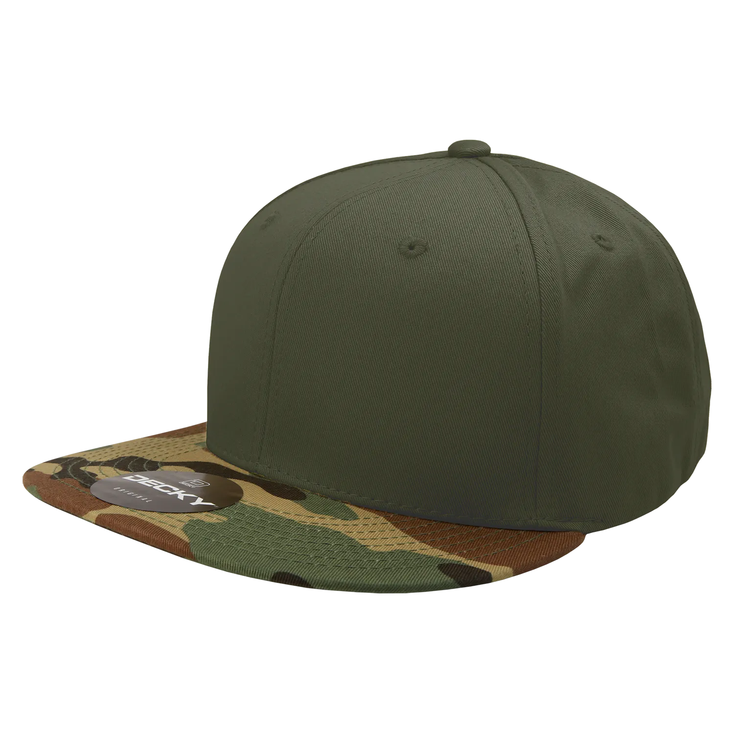 Decky 1047 Digital Camo Snapback Hat, 6 Panel Camouflage Flat Bill Cap