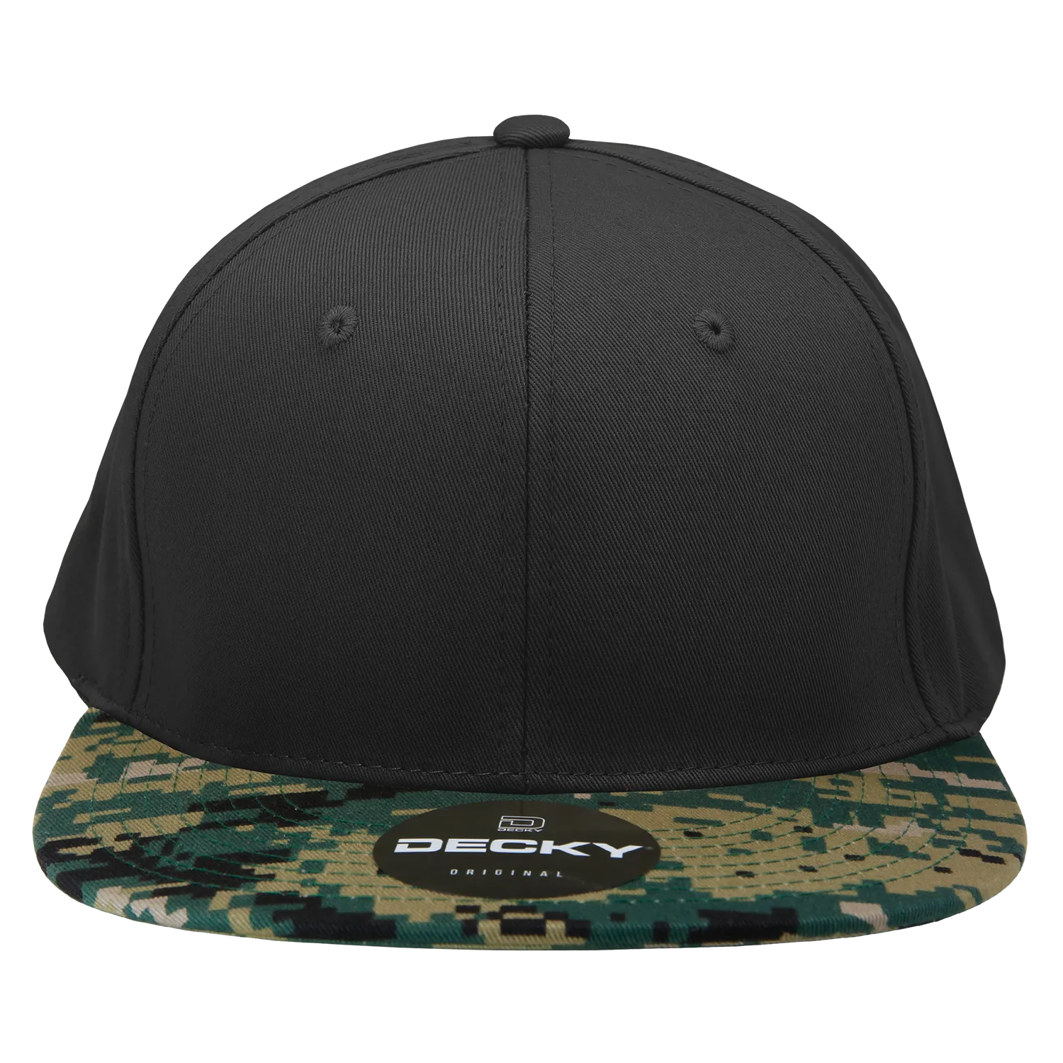 Decky 1047 Digital Camo Snapback Hat, 6 Panel Camouflage Flat Bill Cap