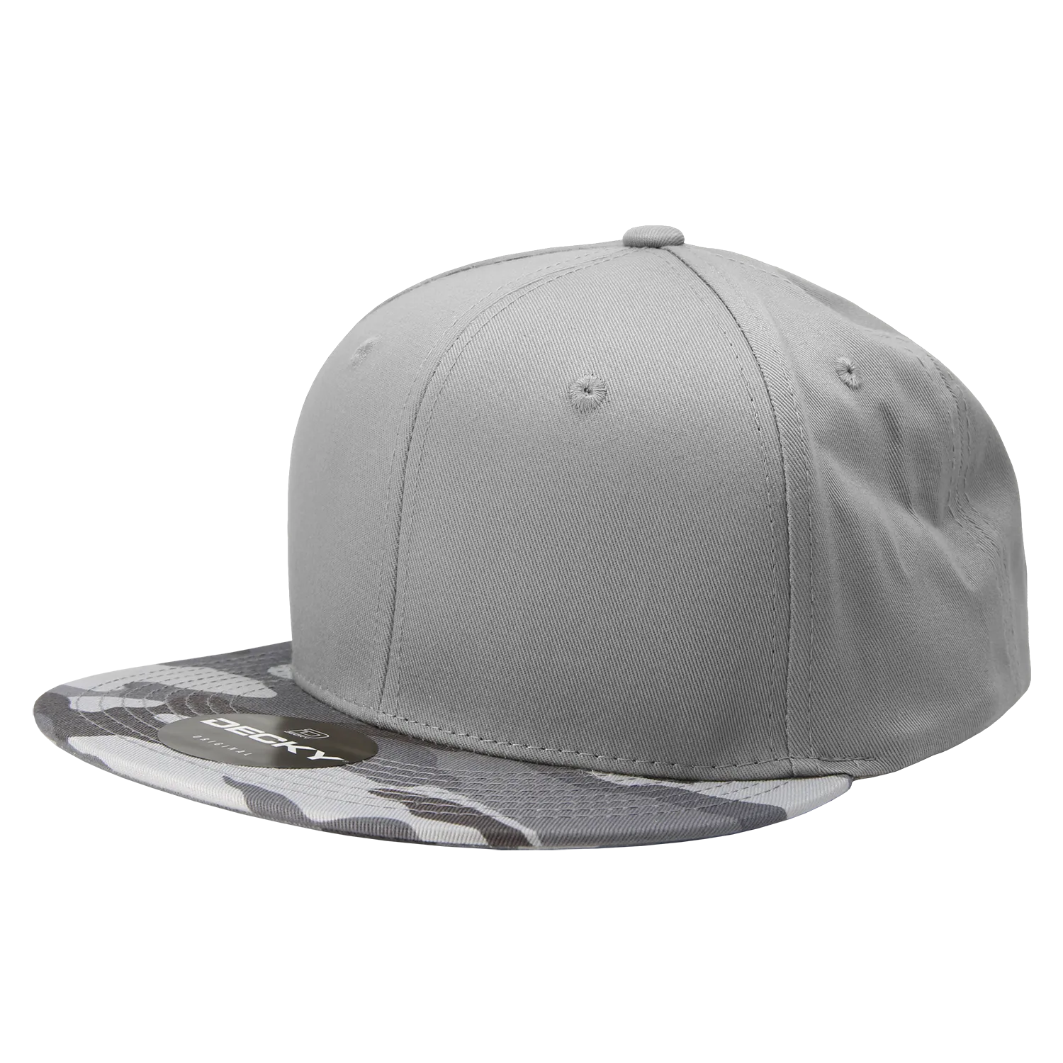 Decky 1047 Digital Camo Snapback Hat, 6 Panel Camouflage Flat Bill Cap