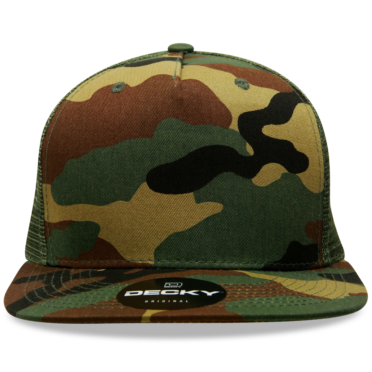 Decky 1063 5 Panel Trucker Cap, Snapback Flat Bill Hat - CASE Pricing