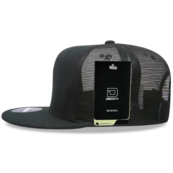 Decky 1063 5 Panel Trucker Cap, Snapback Flat Bill Hat - CASE Pricing