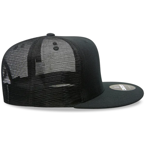 Decky 1063 5 Panel Trucker Cap, Snapback Flat Bill Hat - CASE Pricing