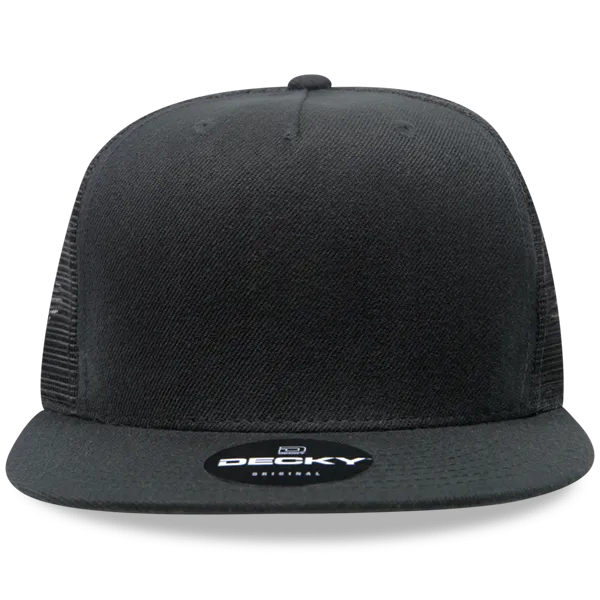 Decky 1063 5 Panel Trucker Cap, Snapback Flat Bill Hat - CASE Pricing