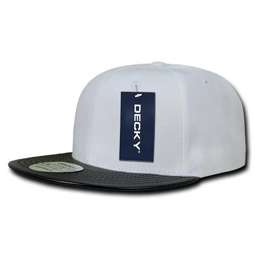 Decky 1071 Vinyl Brim Snapback Hat, 6 Panel Vinyl Snapback Cap - CASE Pricing