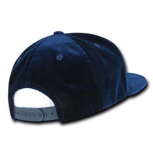 Decky 1097 Velvet Snapback Hat, 6 Panel Velvet Flat Bill Cap - CASE Pricing