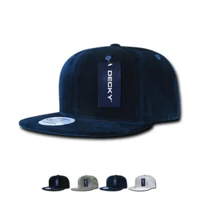 Decky 1097 Velvet Snapback Hat, 6 Panel Velvet Flat Bill Cap - CASE Pricing