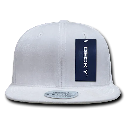 Decky 1097 Velvet Snapback Hat, 6 Panel Velvet Flat Bill Cap - CASE Pricing