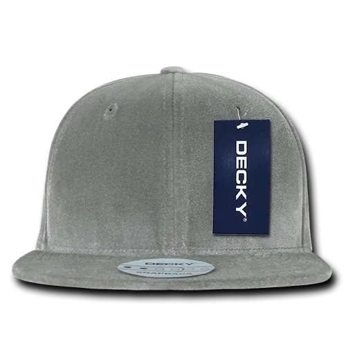 Decky 1097 Velvet Snapback Hat, 6 Panel Velvet Flat Bill Cap - CASE Pricing