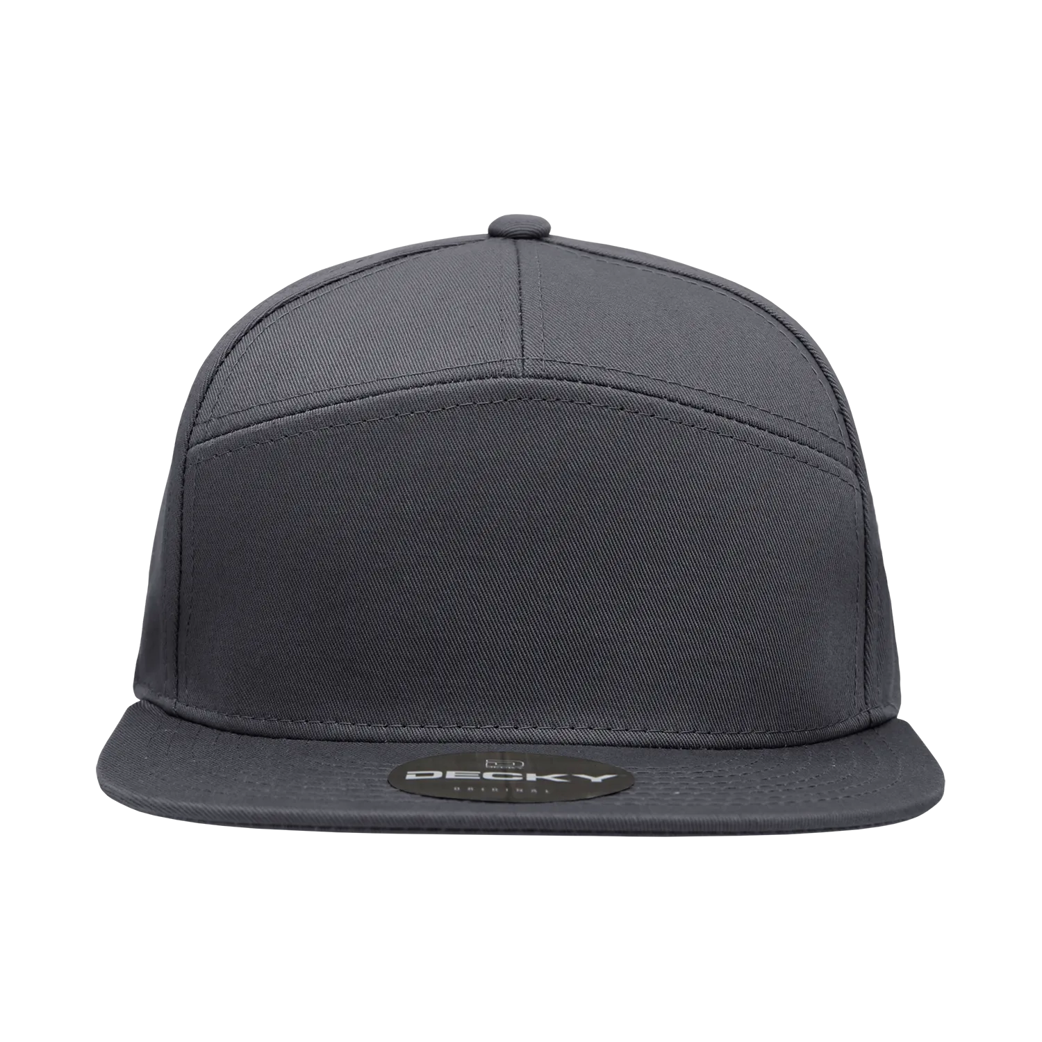 Decky 1098 7 Panel Flat Bill Hat, Snapback, 7 Panel High Profile Structured Cap - CASE Pricing